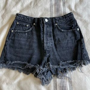 Zara Black Cutoff denim shorts